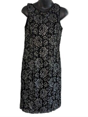 Vintage Georgiou Lace Mesh Metallic Tank Dress Size 10